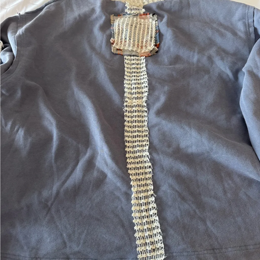 POL Plaid‎ Patchwork Stars Sweatshirt Size Large - Image 4