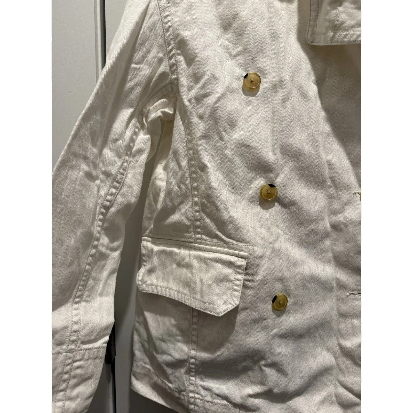 Everlane Women’s The Organic Cotton Herringbone Jacket Bone Size S Small Relaxed - Image 3