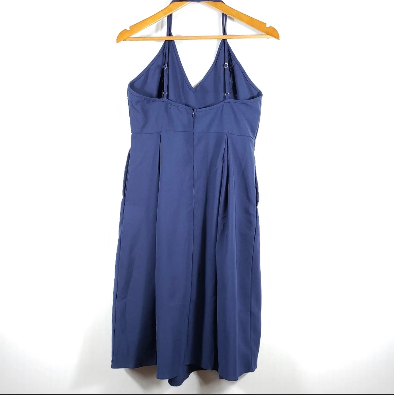 NEW  Blue Spaguetti Strap Sexy Open Back Pocket Dress Size L - Image 5