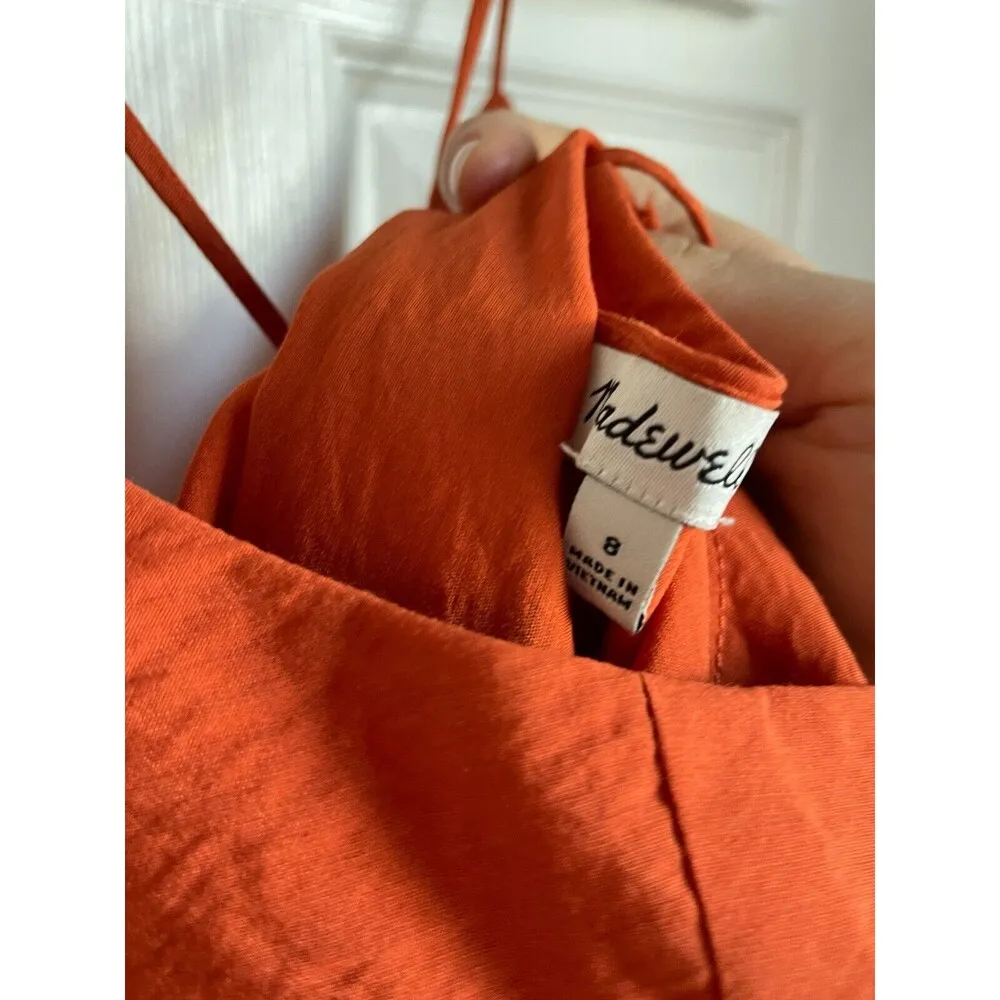Madewell $88 Layton Mini Slip Dress in Orange Size 8 - Image 7