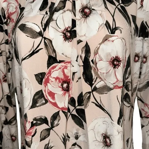 KARL LAGERFELD PARIS Vianne Floral Pleated Bow Knit 3/4" Sleeve Top‎ EUC Size XS - Image 5