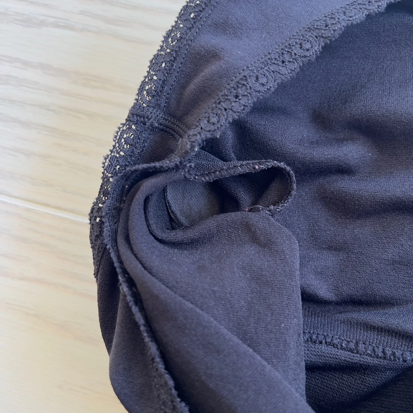 Under Control Black Lace Trim Pullover Bralette Small Padded V Neck - Image 7