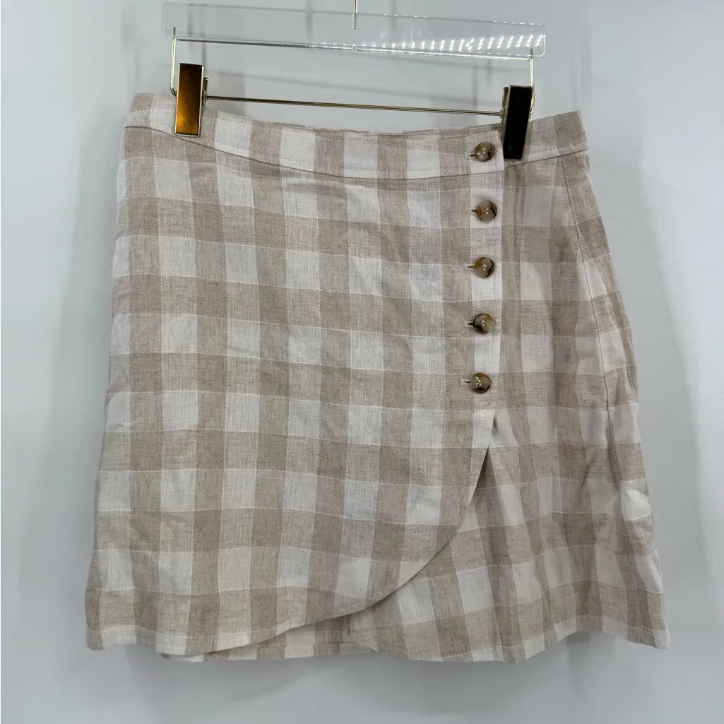 Madewell Linen-Blend Tulip-Hem‎ Mini Skirt Undyed Edition Women’s Size 10 - Image 3