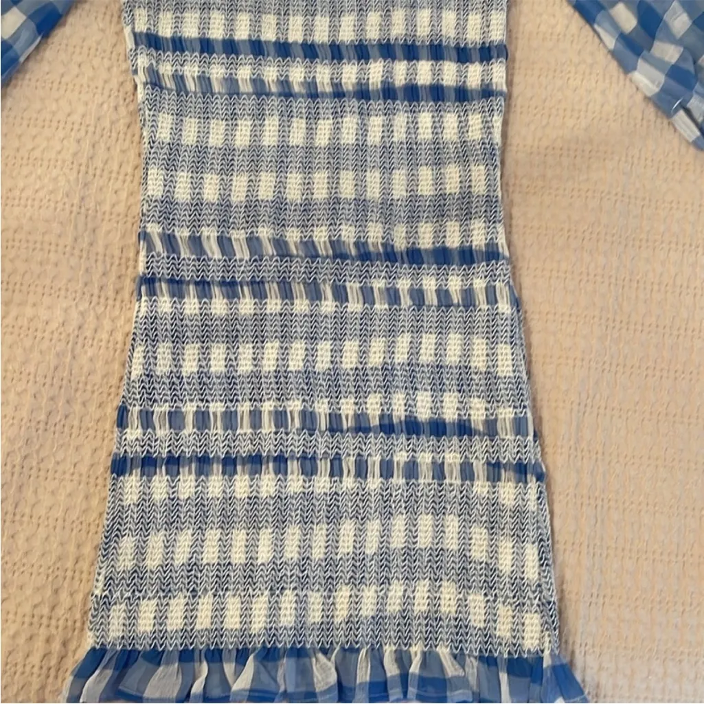 Capulet blue and white gingham dress size small - Image 3