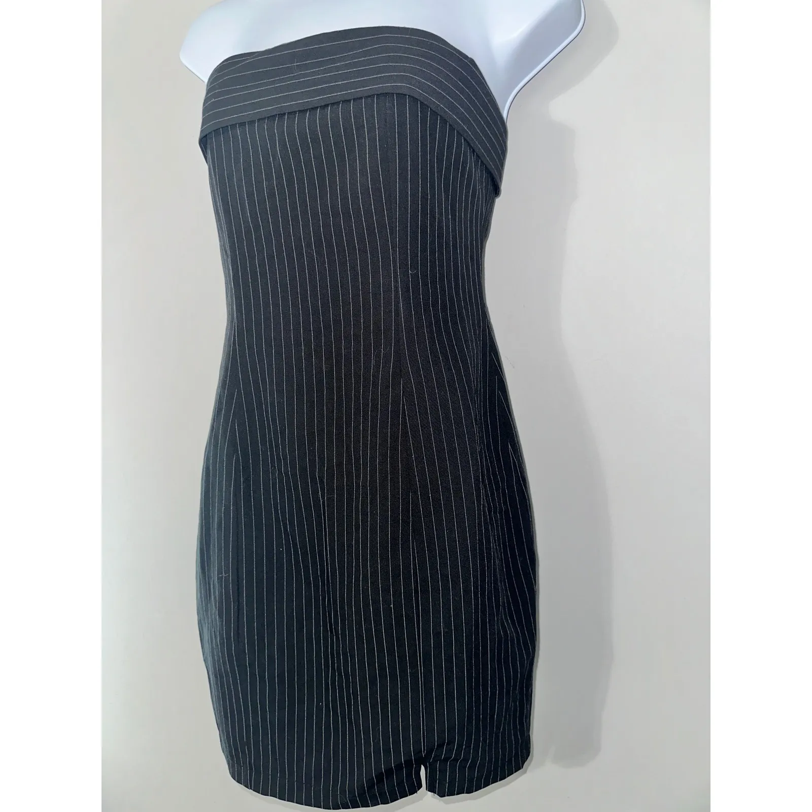 Edit By Nine Women's Strapless Pinstripe Mini Dress - Image 2