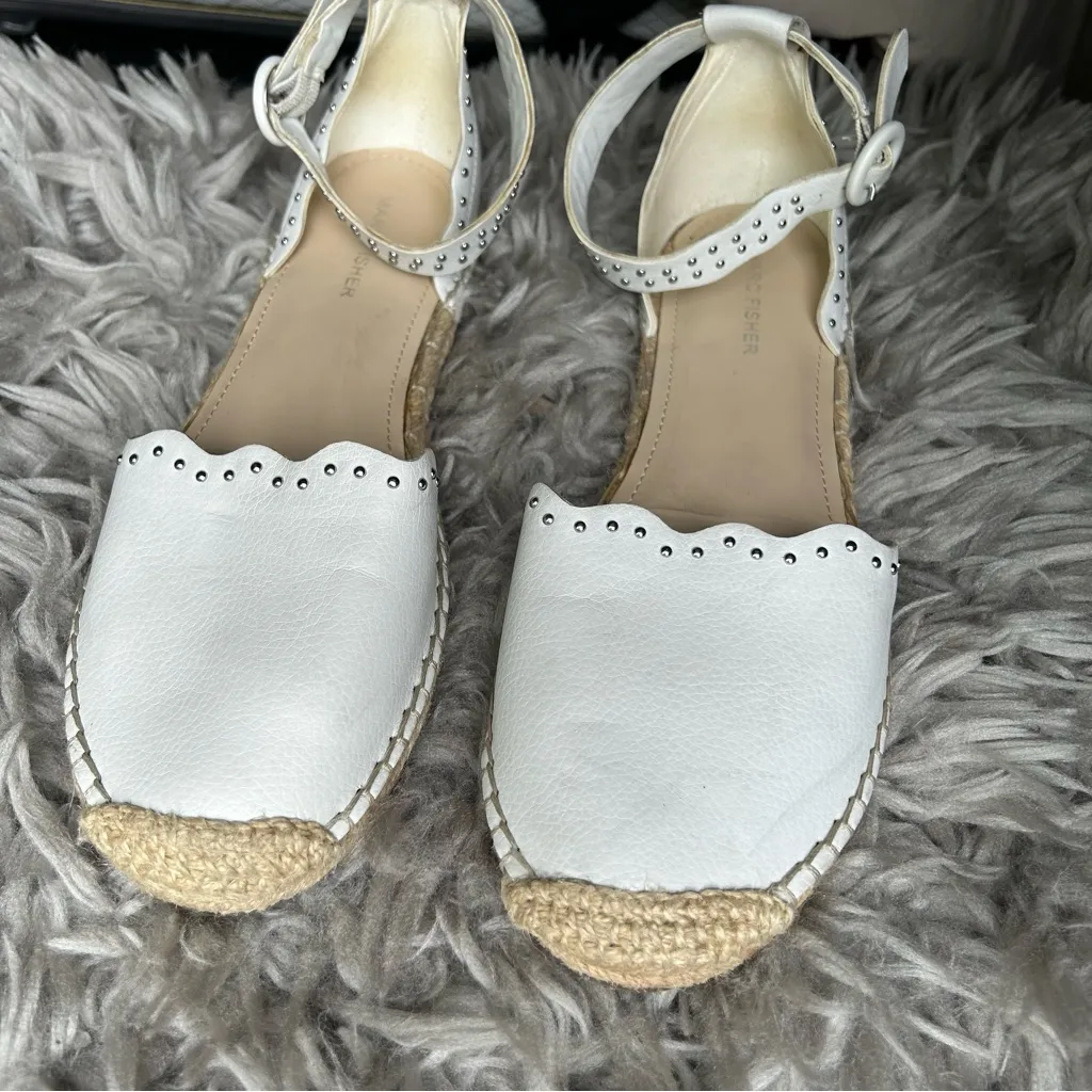 Marc Fisher Jarquis white studded espadrille sandals women’s shoe size 8.5 - Image 4