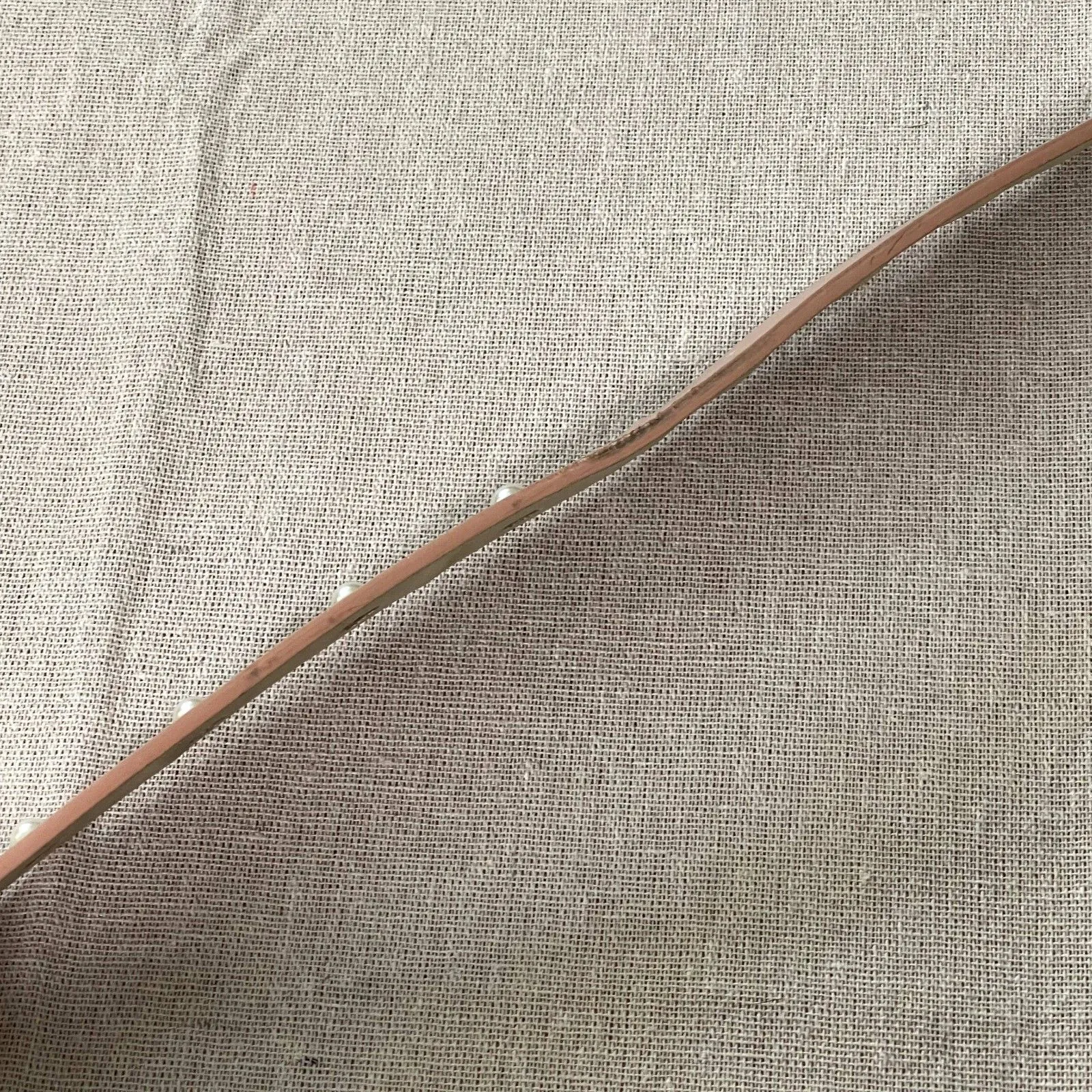 Blush Pink Vegan Leather Belt with Faux Pearl Studs ~39" - Image 8