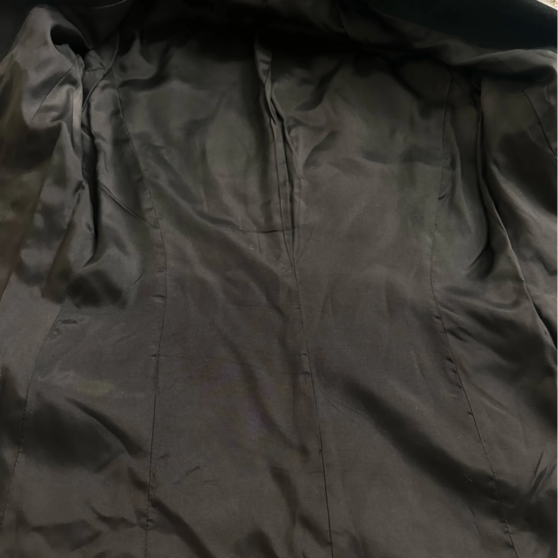 Vintage Bloomingdale's Black Wool Blazer Women’s P 2 Made in USA Velvet
Collar Size 2P - Image 9