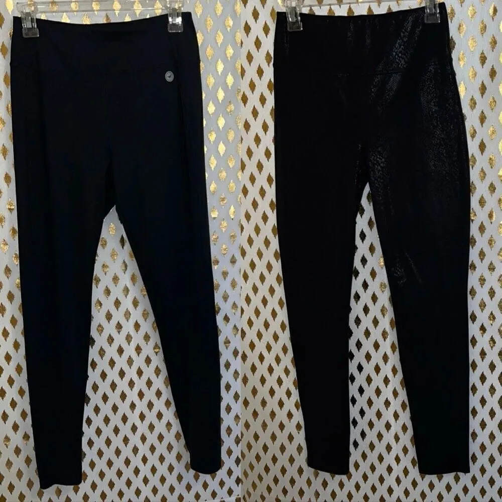Hollister and Jennifer Lopez leggings wet look black vinyl snakeskin bundle set - Image 2