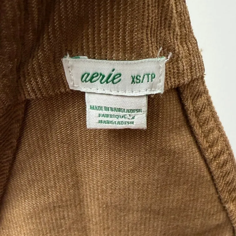 Aerie Bib Overalls Corduroy Werk N Play Women’s XS Brown Suspender Baggy Y2K - Image 8