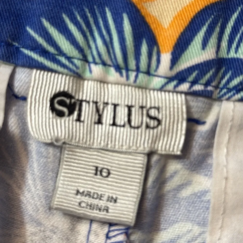 STYLUS Tropical Floral Print Shorts Size 10 Blue - Image 11