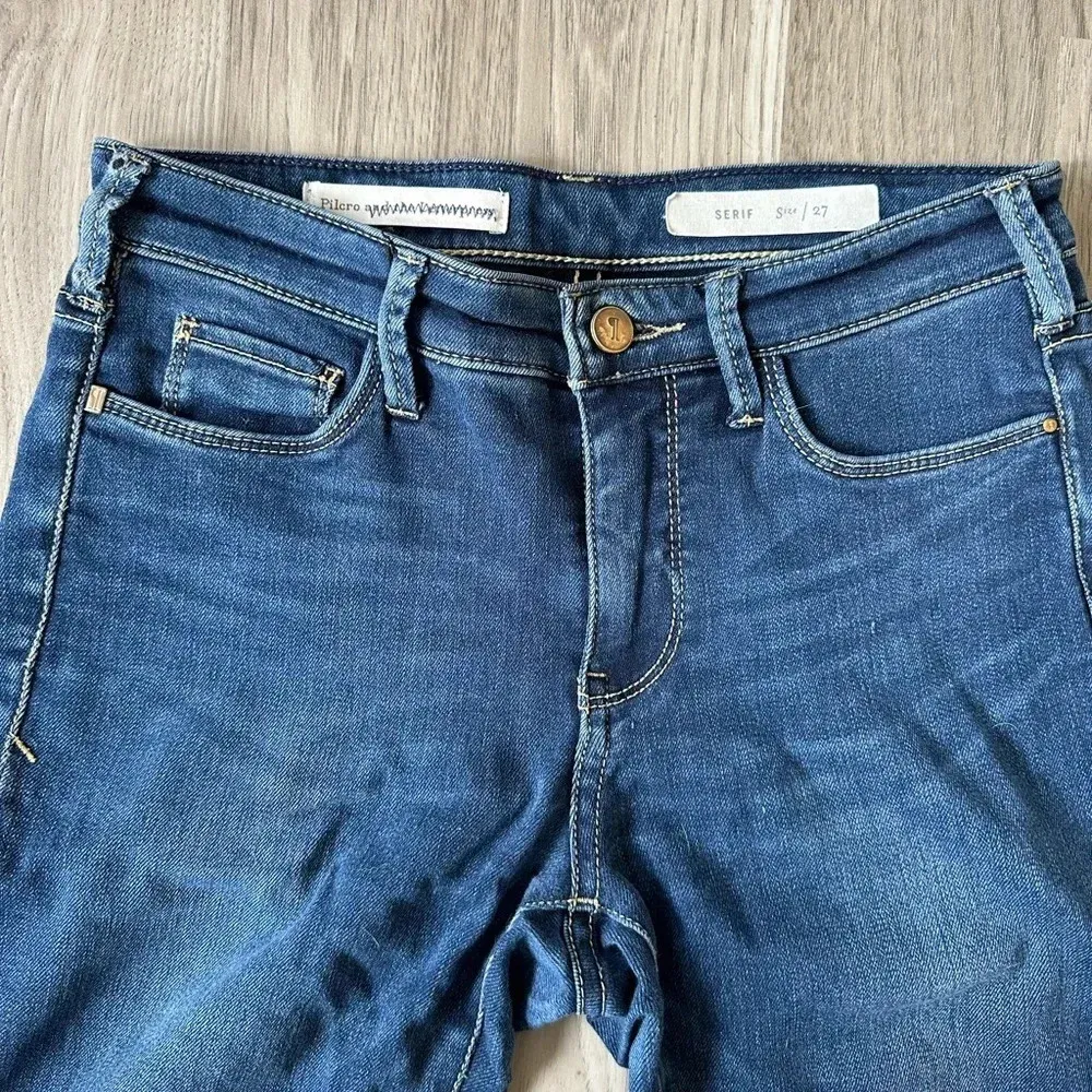 Pilcro & The Letterpress Anthropologie SERIF Blue Stretch Skinny Jeans Womens 27 - Image 4