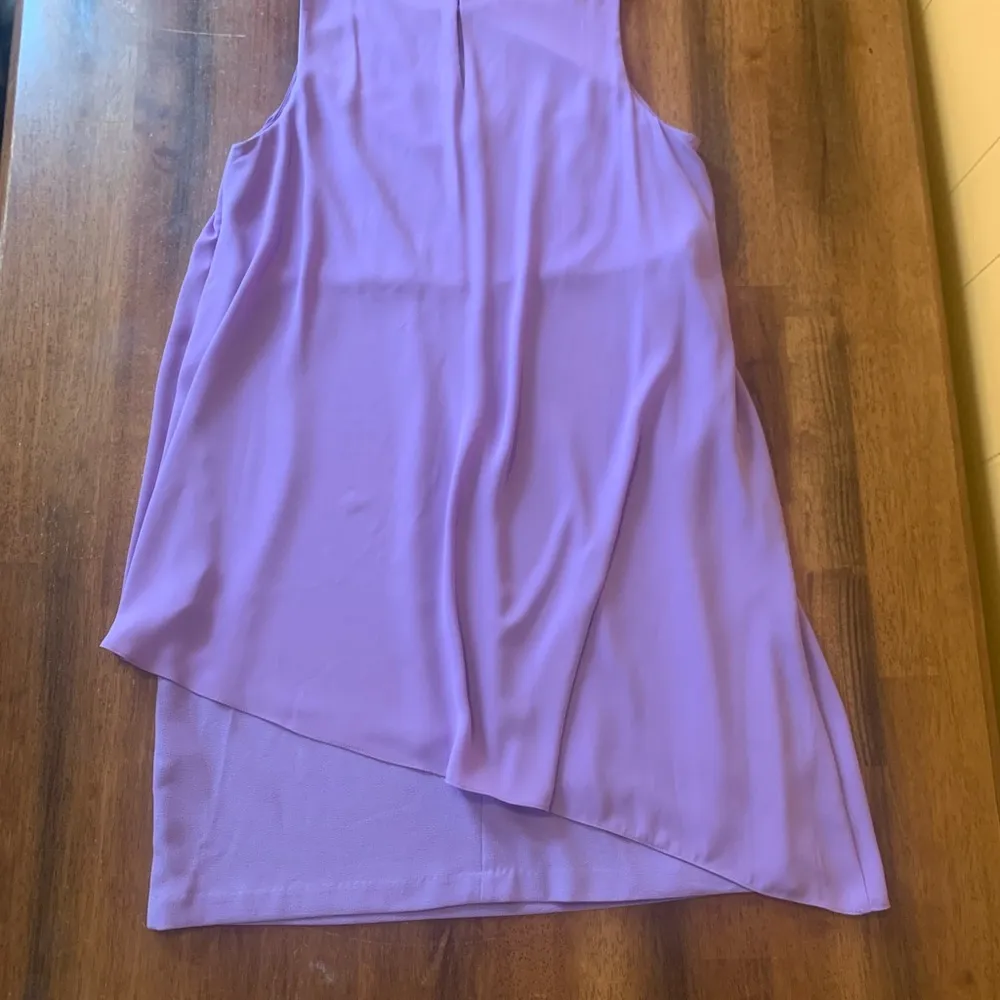 London Times Dress 12 Lilac Purple Sleeveless Lined Asymmetrical top layer - Image 5