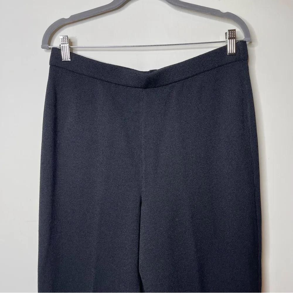 NWOT St. John Caviar black knit pull on pants sz 12 - Image 2