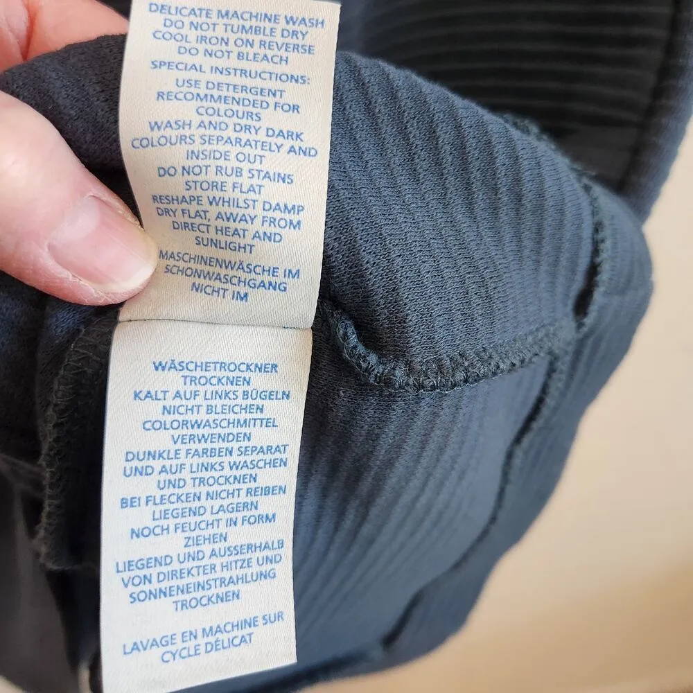 Boden Ribbed Jersey 3/4 Sleeve With Pockets Ribbed Sheath Dress Blue Size 4 R - Image 7