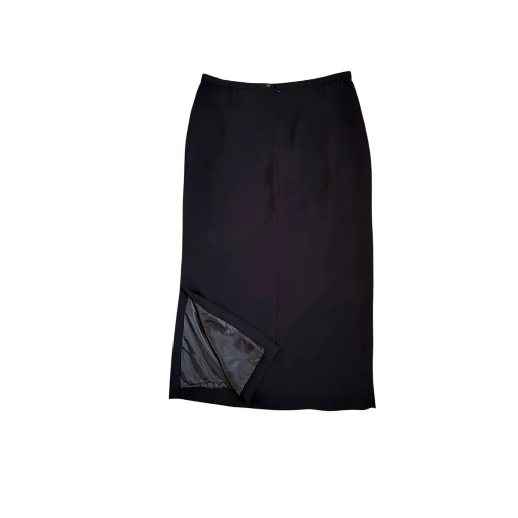 Vintage Laura Scott Black Maxi Skirt Business Office Size 12 - Image 2