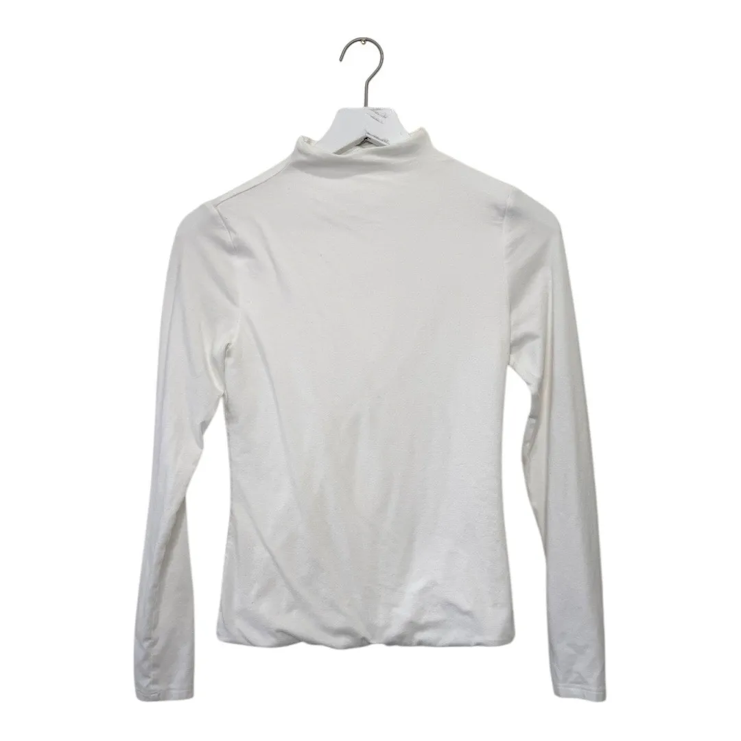 Nuuds Mock Neck Long Sleeve Top Women’s Medium White - Image 2