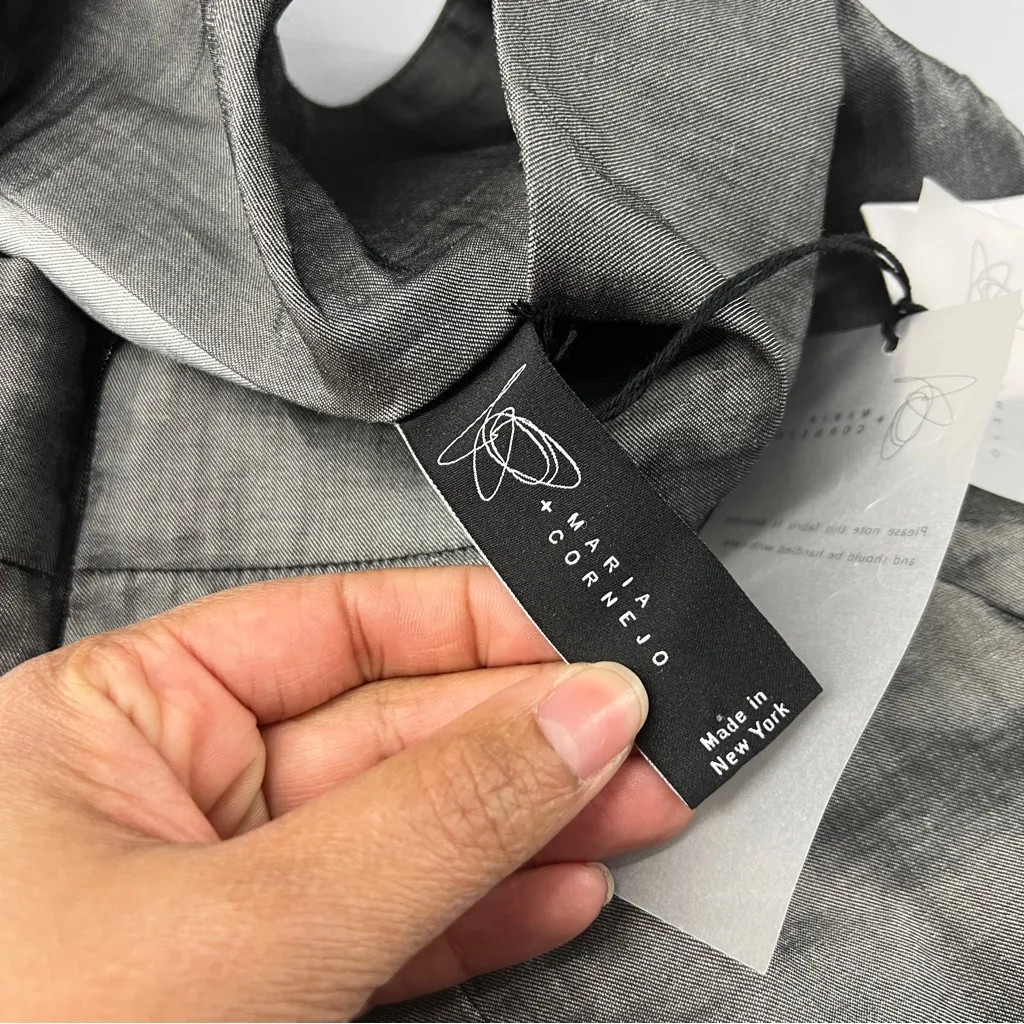 Maria + Cornejo Nyla Legging Contra Stretch Sharkskin Grey Zip Front Size 4 Gray - Image 9