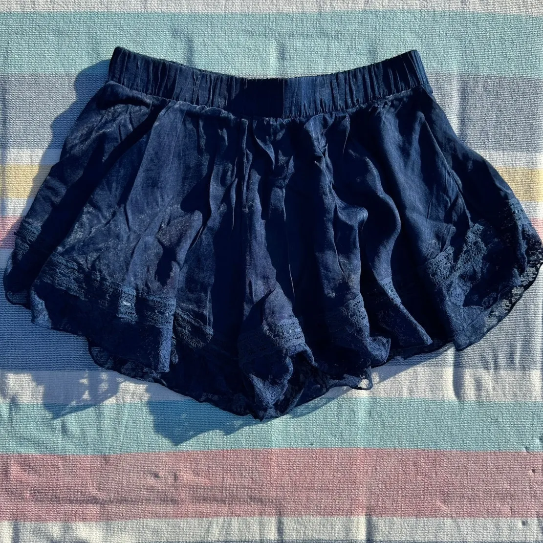 Free People Morning Breeze Shorts | NWT | Size S | Navy Blue | Boho Flowy Fit - Image 6