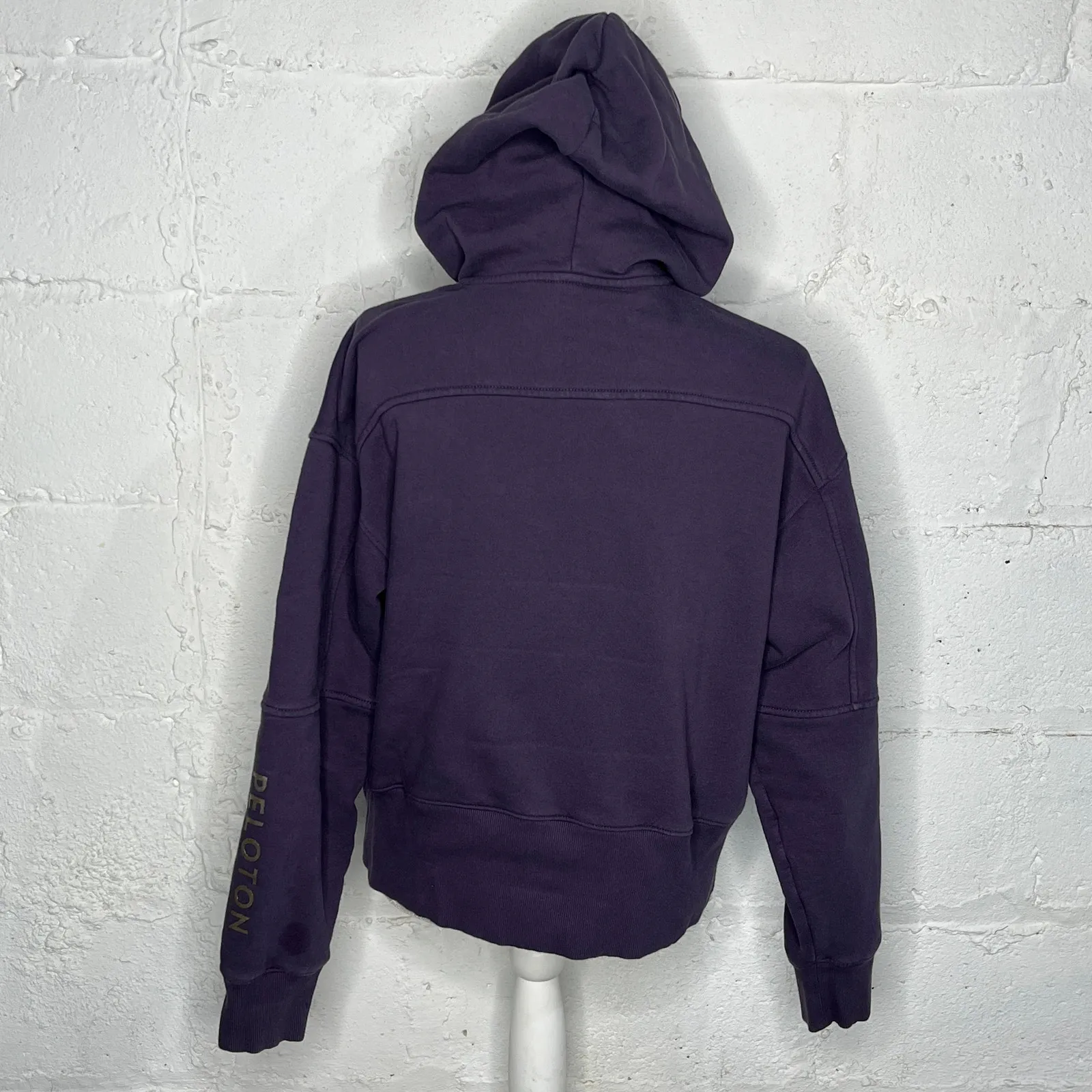 Peloton Half Zip Hoodie Athleisure Cozy Chic Sweatshirt Women Purple Medium - Image 3