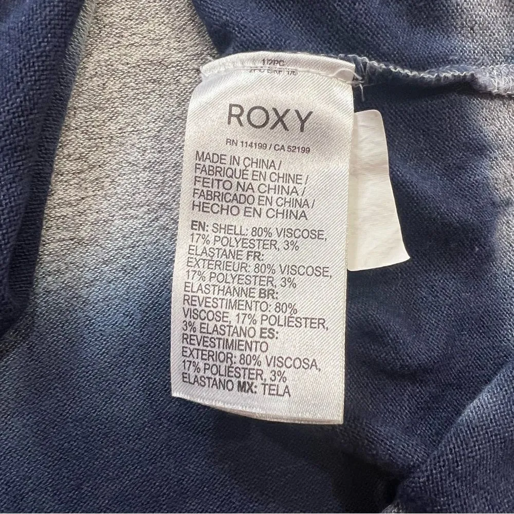Roxy Blue and Grey Ombre Long Sleeve Shirt Women’s Medium - Image 5