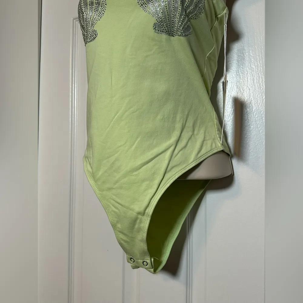 NWT Forever 21 Green Mermaid Glitter Seashell Tank Top Stretch Cute Bodysuit - Image 5