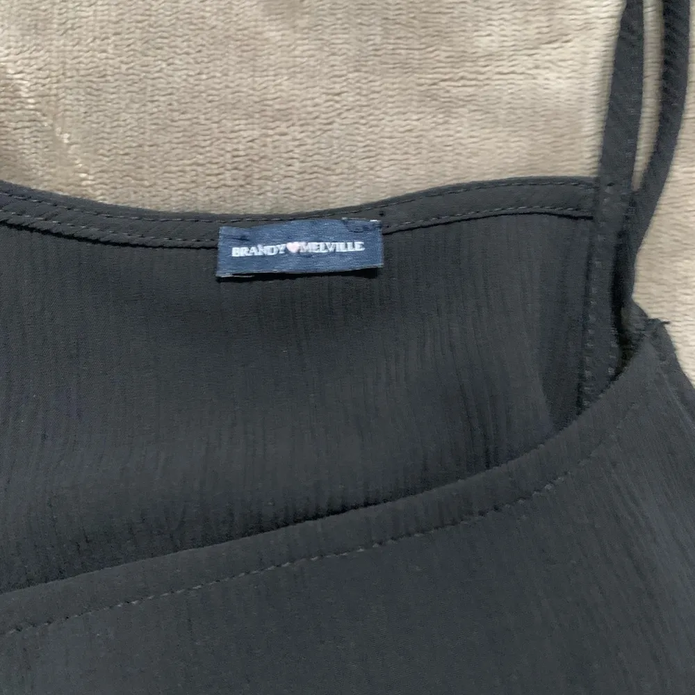 Brandy Melville black halter slip on a-line dress One Size - Image 3