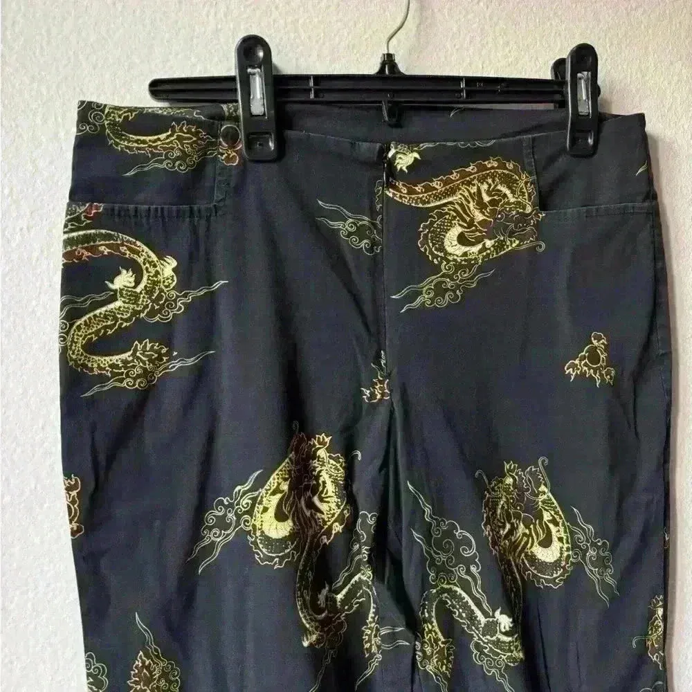 Vintage Lucent‎ Studio Dragon print Black Pants Size L - Image 4