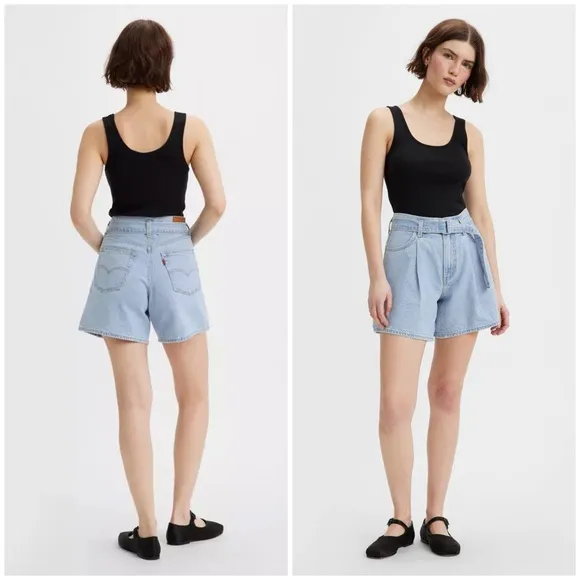 Levi’s baggy belted jean shorts 27 NWT - Image 2