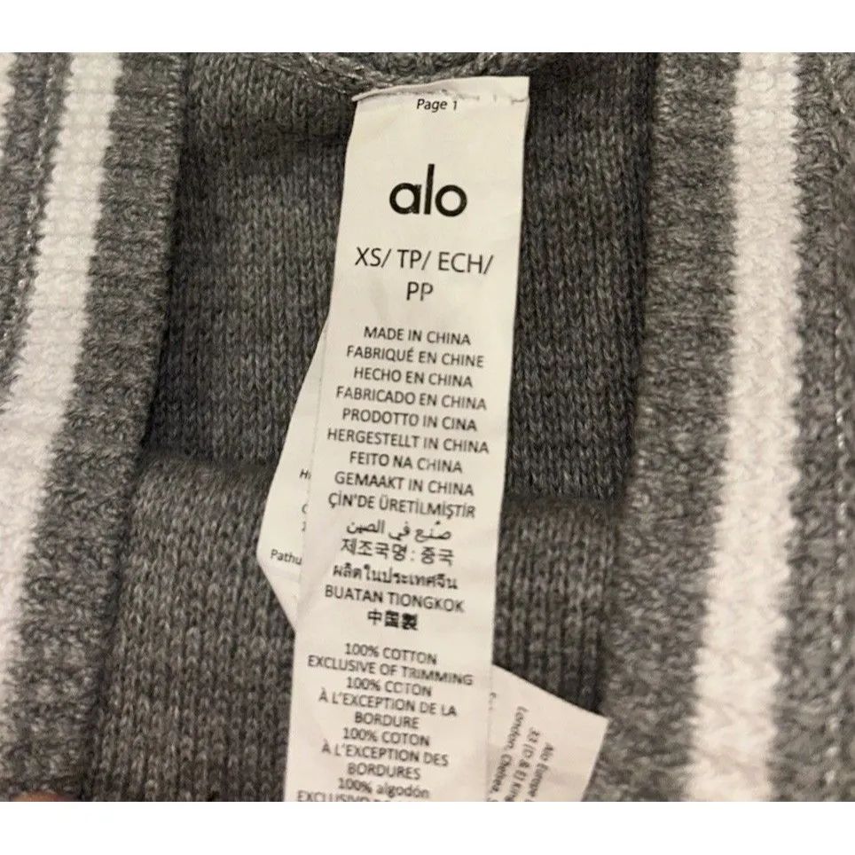 New Alo Women's Tennis Club Sweater Knit Dress- Athletic Heather Grey White XS - Image 4
