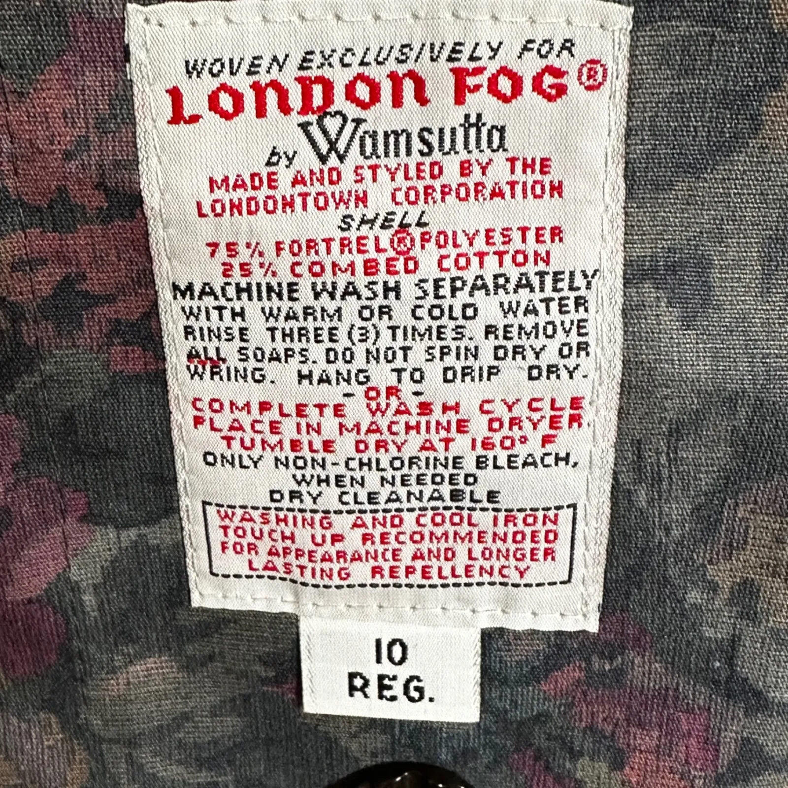 London Fog VTG Floral Trench Coat Women's  Button Front Outerwear - Image 7