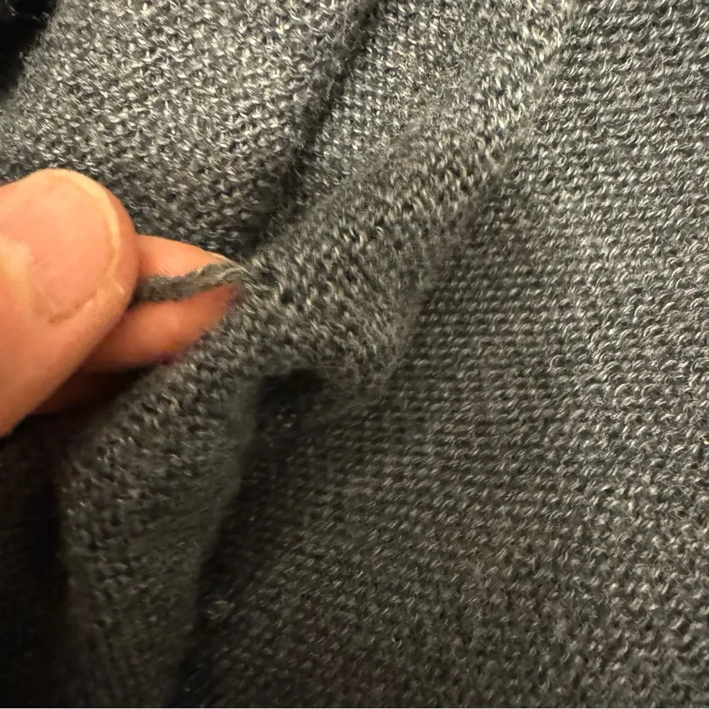 Garnet Hill Wool Linen Drape Front Open Cardigan Zipper Detail Pockets - Image 7