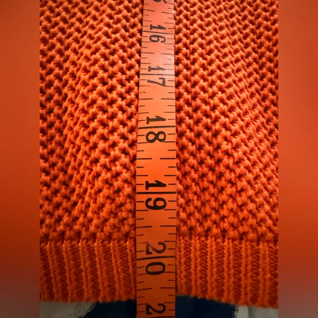 THML Bright Orange Knit Short Sleeve Sweater - Image 6