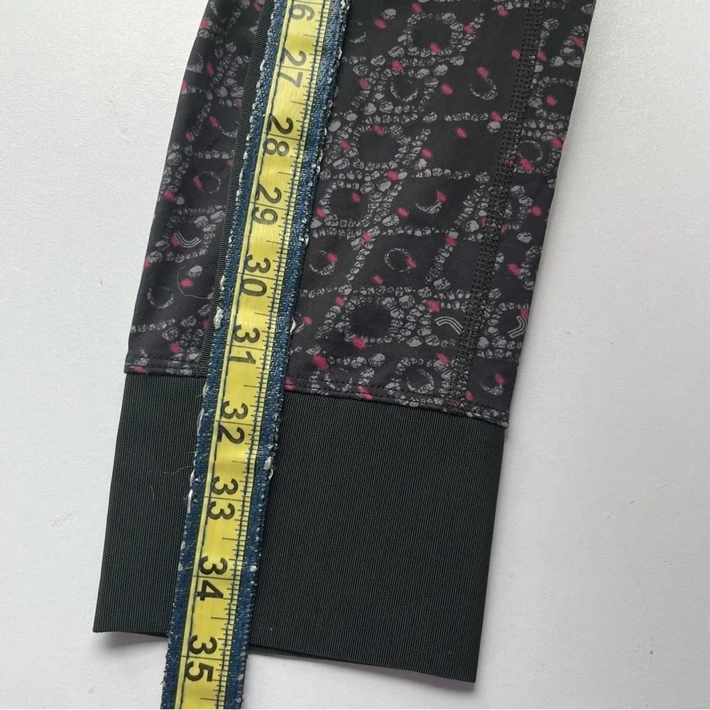 Lole Athletic Performance Yoga Running Angle Length Leggings Black Pink Small - Image 6