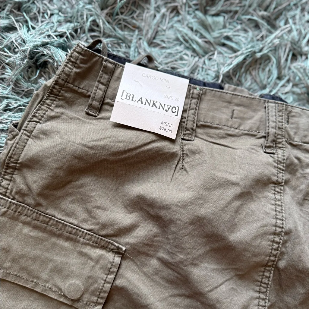 BLANKNYC Cargo Mini Skirt Women’s Size 29 Olive Green/Khaki Utility Pockets - Image 3
