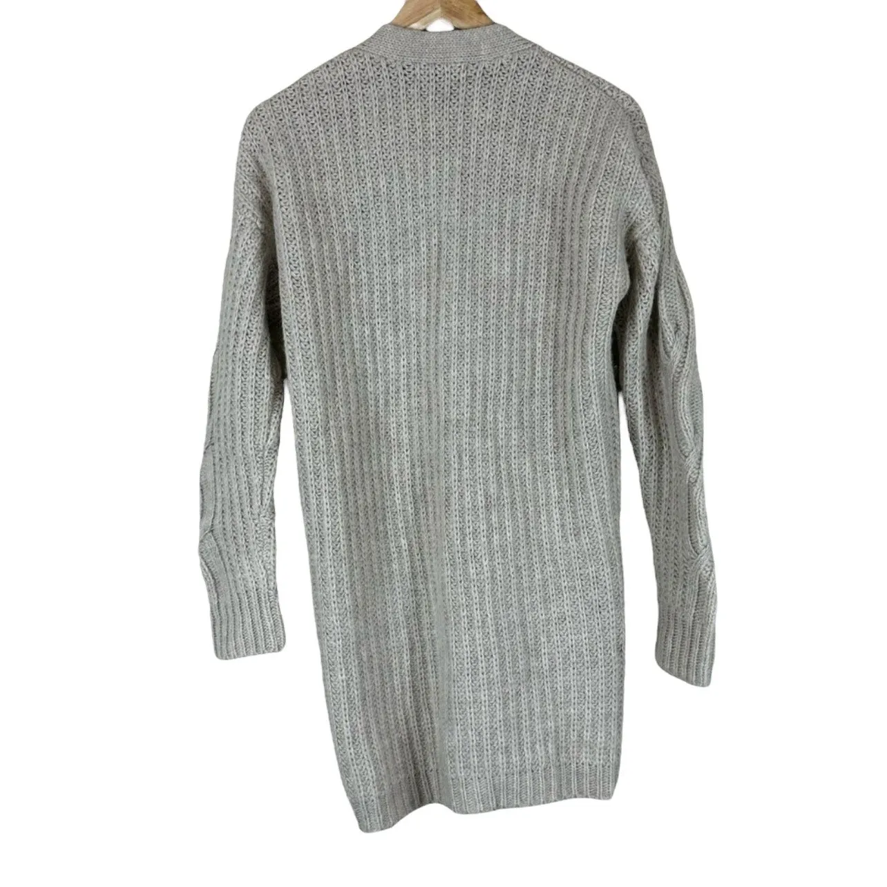 Banana Republic Cozy Long Cardigan Womens S Cream Wool Boho Grandmacore Neutral - Image 5