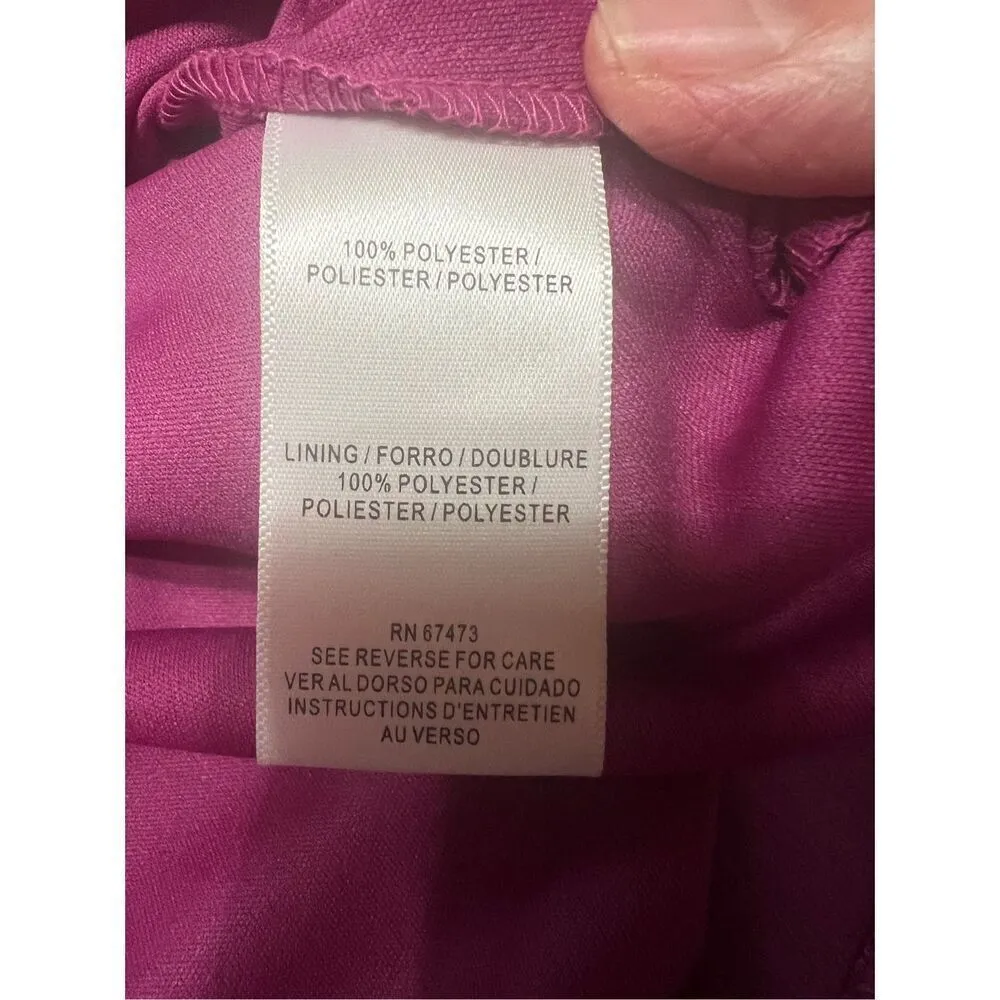 Taylor chiffon tulip sleeve Dress Sz 4 Raspberry Purple NWT - Image 4