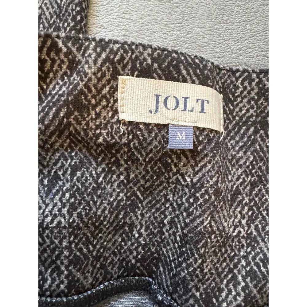 JOLT Heathered Grey Houndstooth‎ Pattern Elastic Waistband Leggings Pants Medium - Image 3