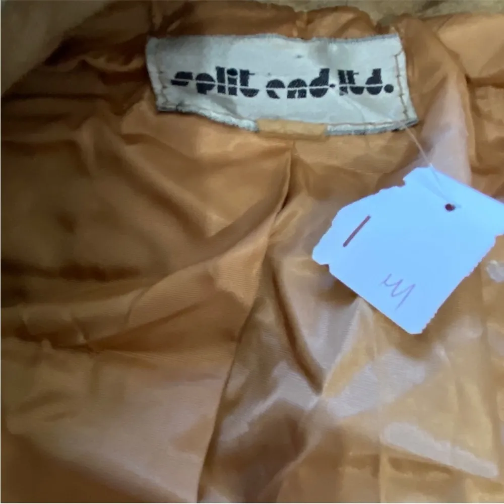 Vintage blazer cropped suede leather boho jacket Tan - Image 7