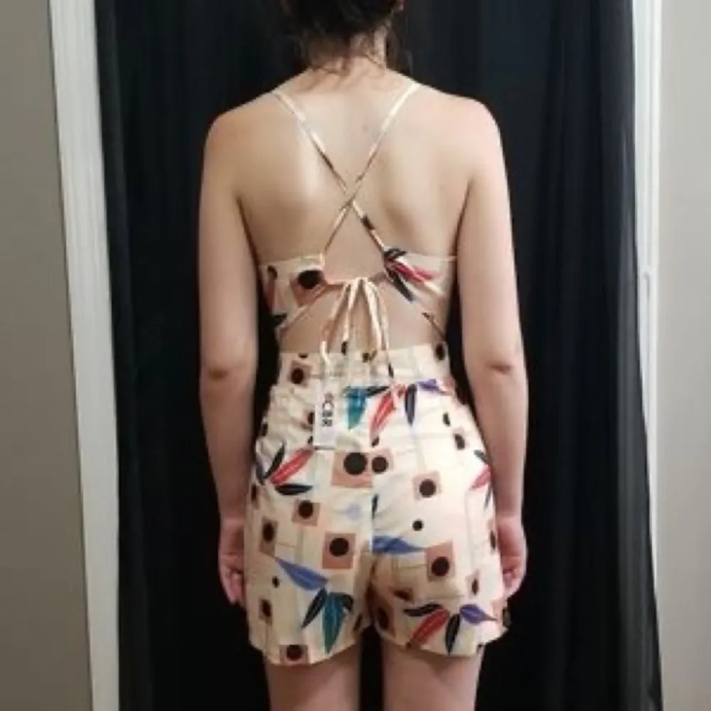 CBR halter tan dots shorts romper - Image 3