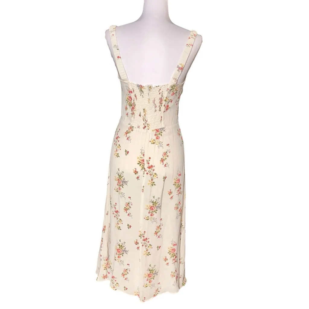 Reformation Camari Dress Size 4 Cream Perfume Floral Midi Dress Ditsy Cottage - Image 7