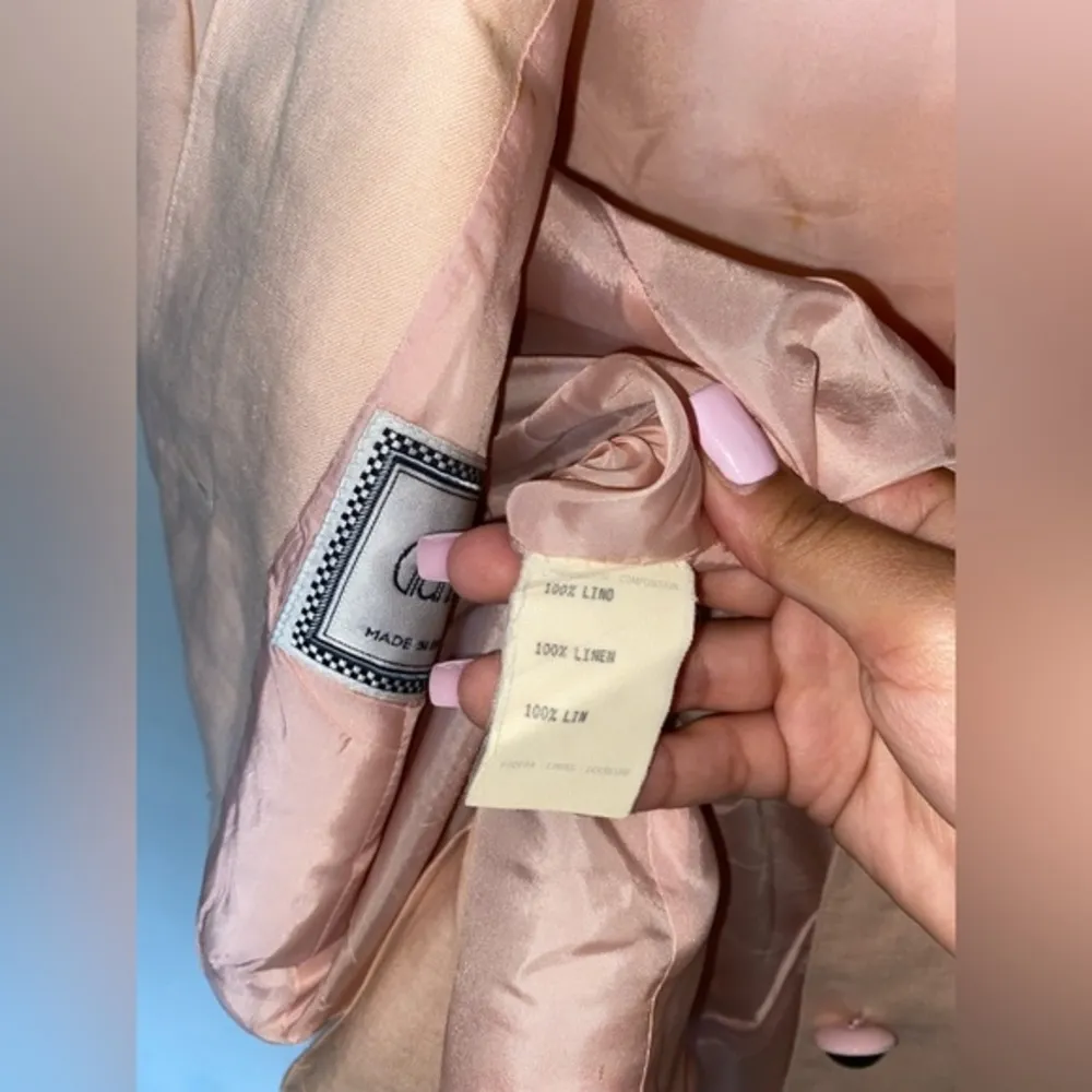 Rare Vintage Gianni Versace‎ 100% Silk Made In Italy Pink Blazer ( 8 ) - Image 6