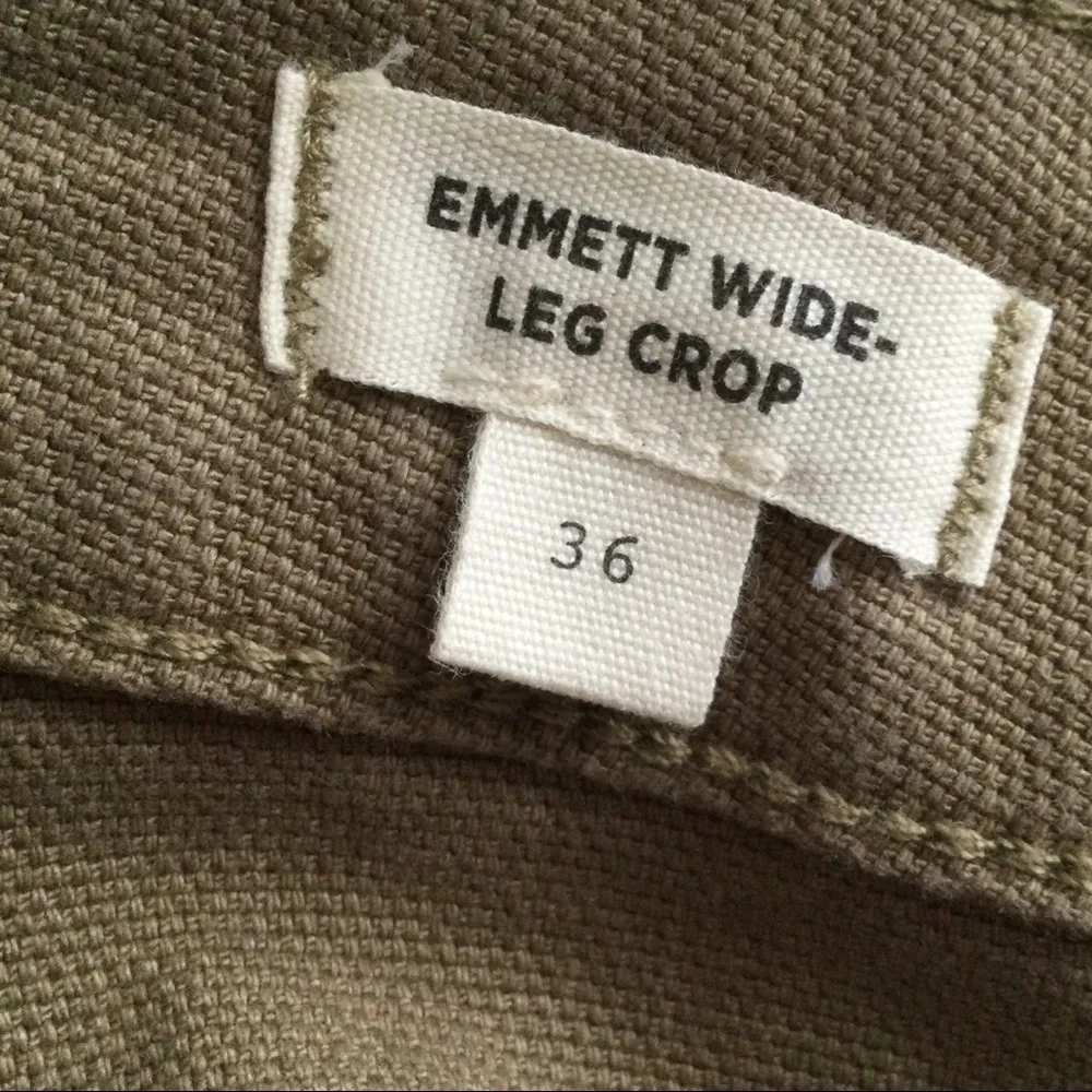 Madewell Emmett olive green wide leg crop pants - Image 14