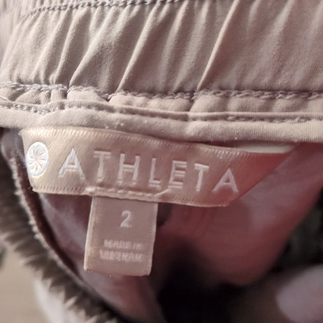 Athleta Linen Blend Gray Cuffed Pants Size 2 - Image 4