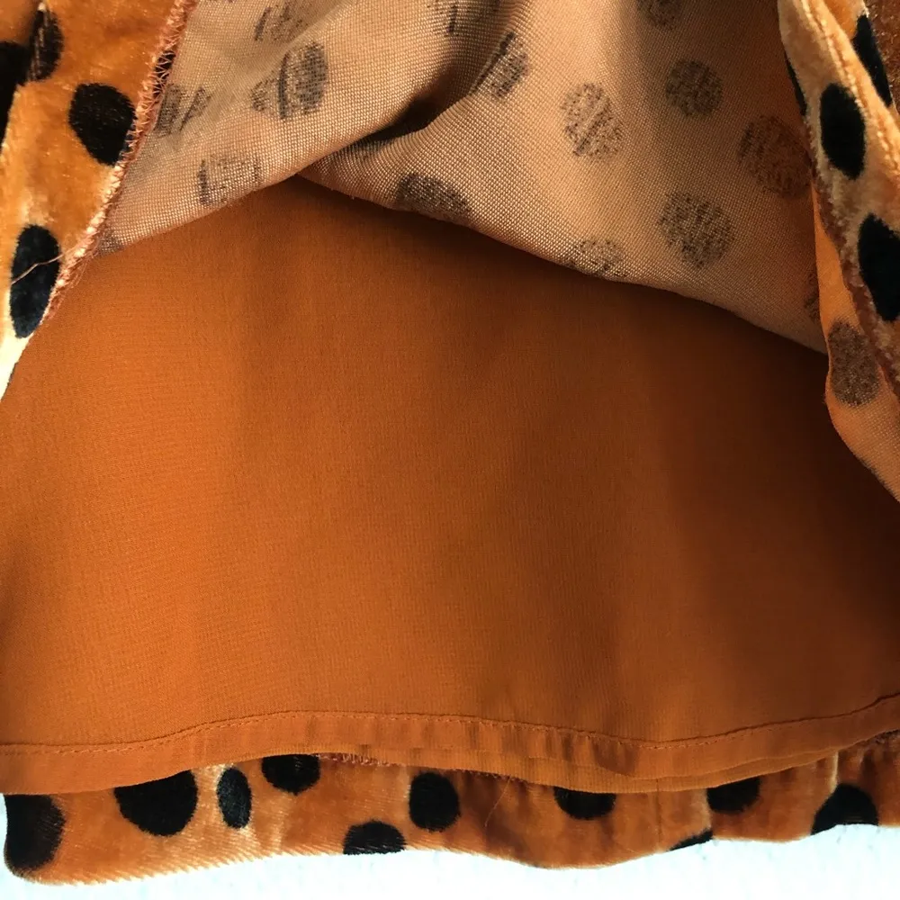 Velvet Circle Mini Skirt in Leopard Dot. Size 00 - Image 8