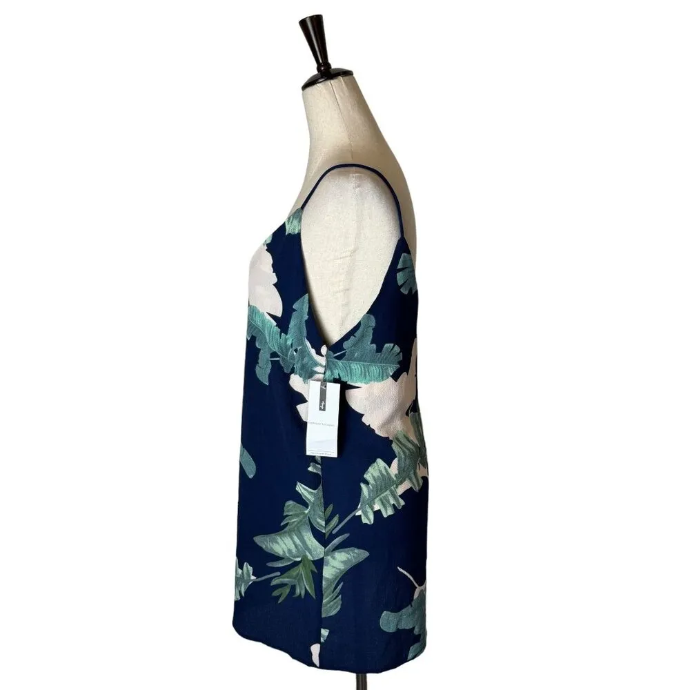 Goodnight Macaroon Dress Women Large Blue Palm Tropical Print Shift Mini Sundres - Image 7