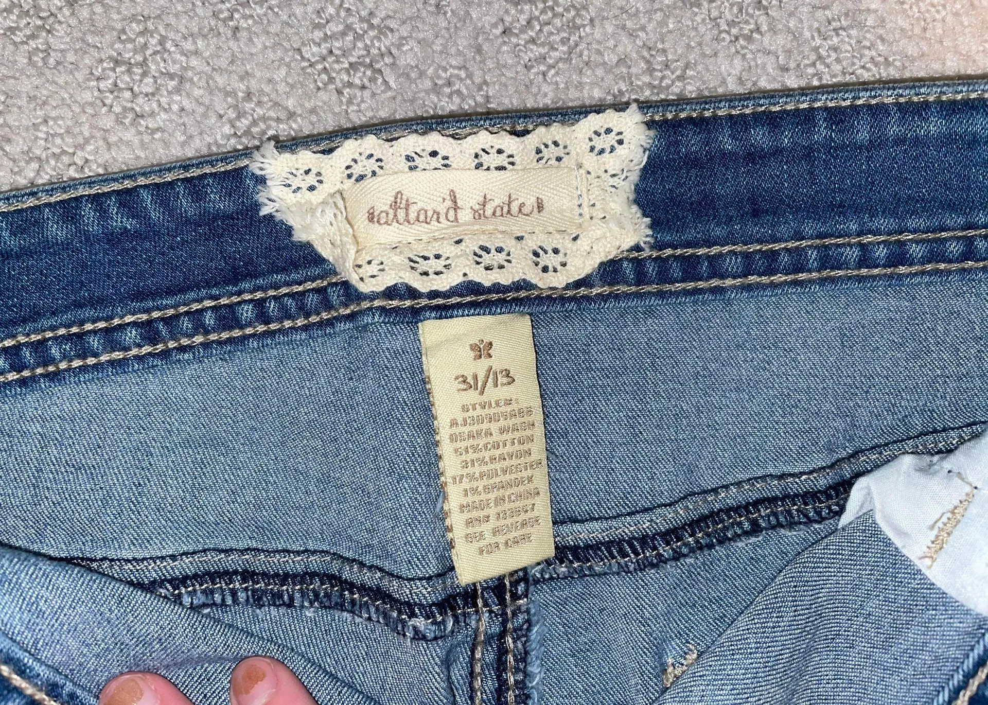 Altar'd State jean shorts with pink detail - Image 5