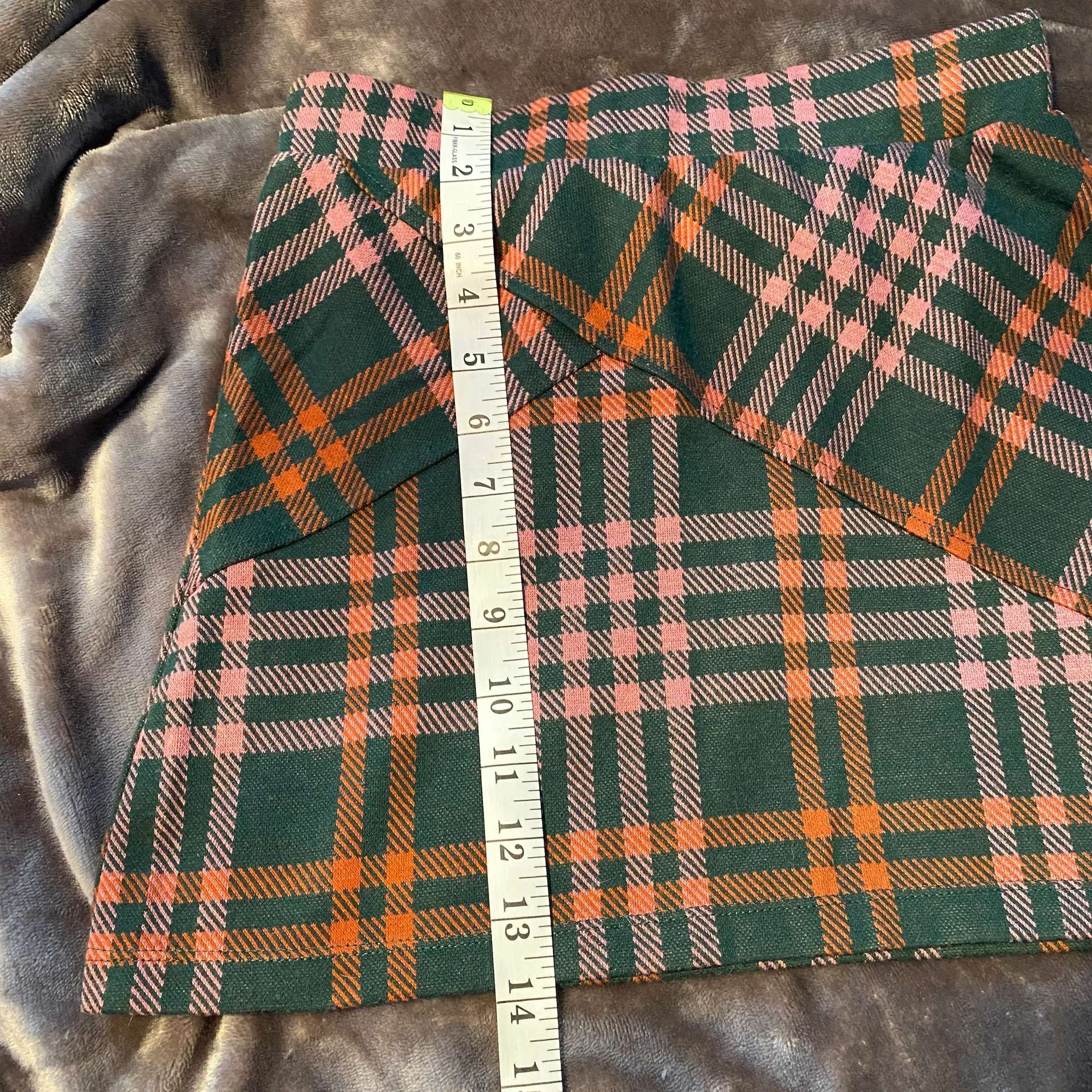 Green Plaid Mini Skirt - Image 5