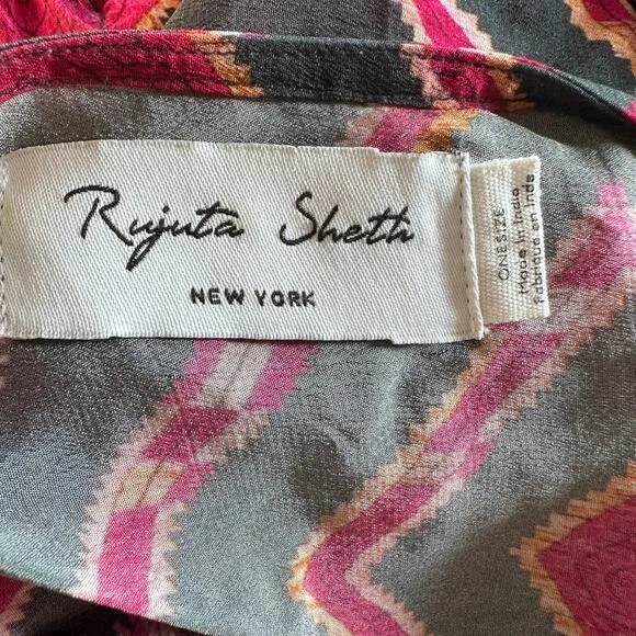 Rujuta Sheth‎ Marie Cinch Kaftan Diamond Print OS Boho feminine - Image 4