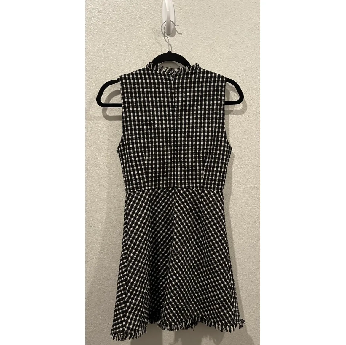 Lulus  Black And White Checked Boucle Dress - Image 5